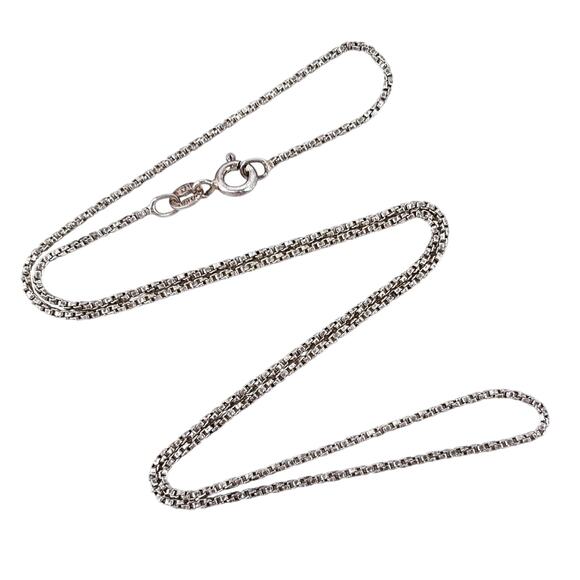 Vintage FAS Sterling Silver 925 Twisted Box Chain Necklace 18" - Picture 1 of 3